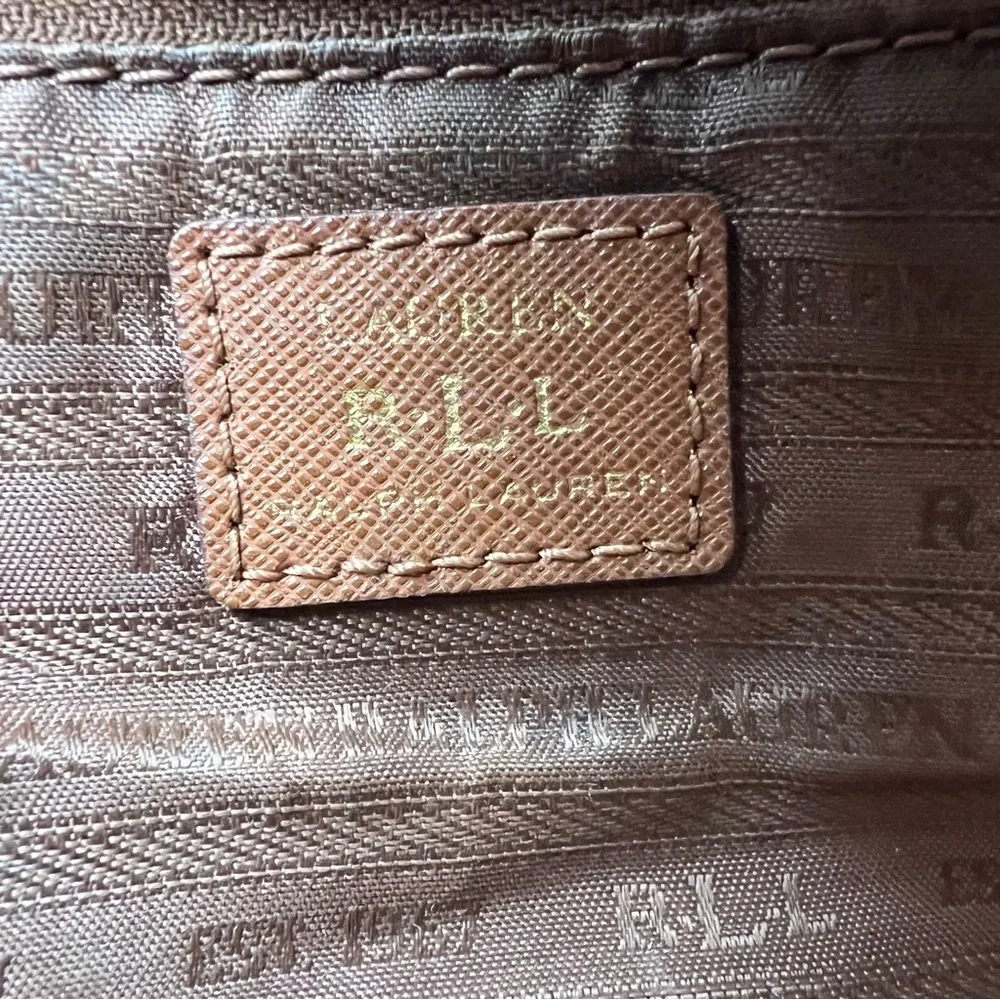 Ralph Lauren Double RL Brown Leather Tote - Picture 9 of 12